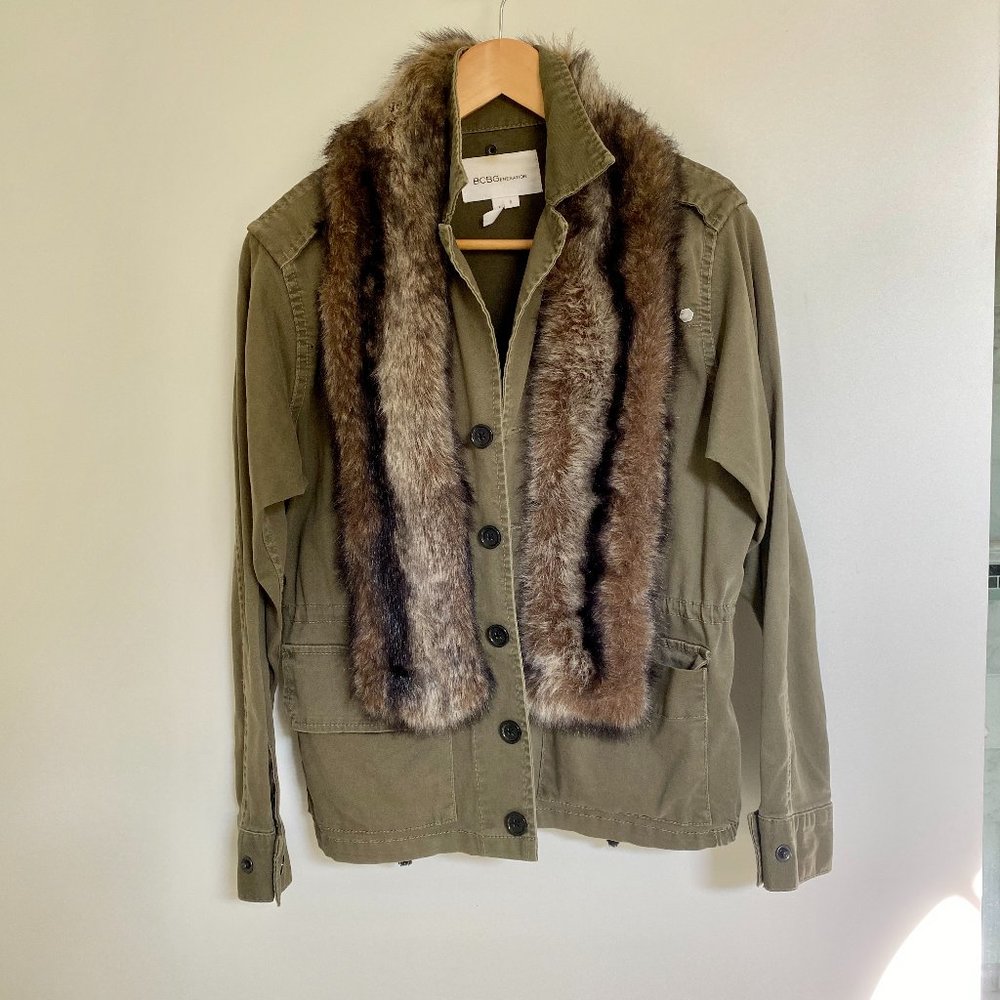 BCBG Fur Trimmed Jacket